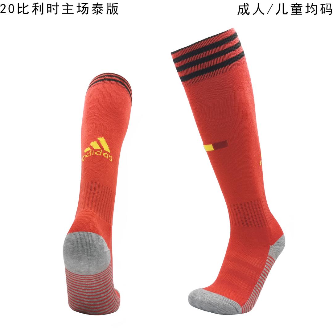 AAA Quality Belgium 2020 European Cup Red Soccer Socks